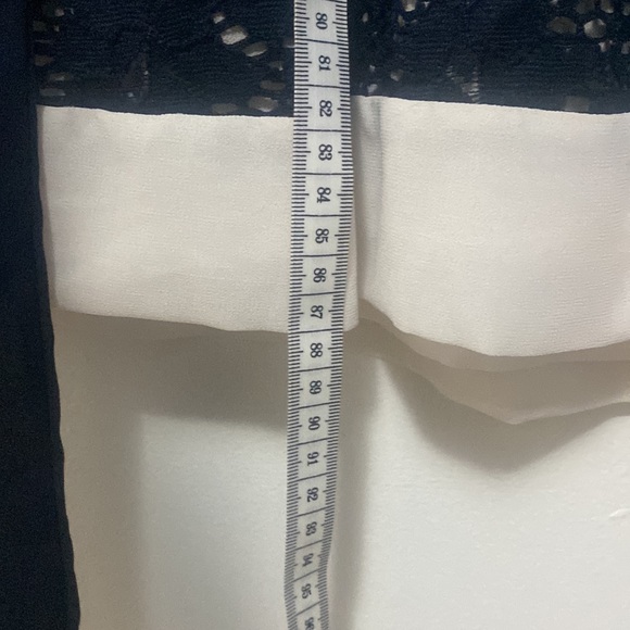 Caroline Morgan - Navy pleated babydoll dress with lace and white trim - Size 12 - Picture 9 of 9